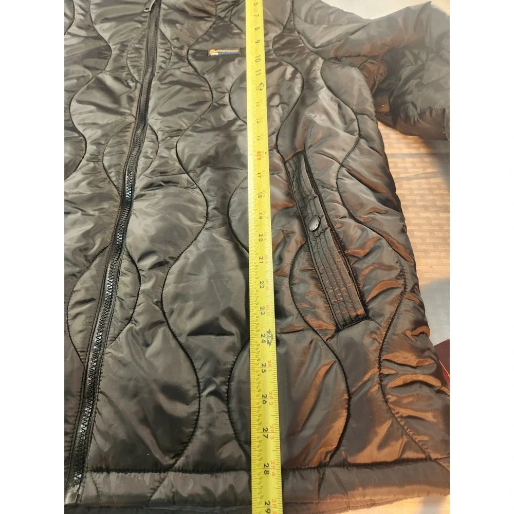 NEW! HFX Outdoors Men's Quilted Water Resistant Puffer Coat Hooded Black XL